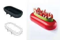 @ Silikon-Matte | -Form | Einzel- | Kuchenform oval | Eclairform glatt 'Futura'