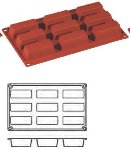 Silikon-Matte | -Form 9 Rechtecke | Cakes (1/3 GN=17,5x30cm)