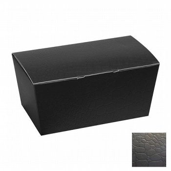 @ Pralinen- | Geschenk-Schachtel rechteckig schwarz mit Relief 'Croco' (ca. 250g)