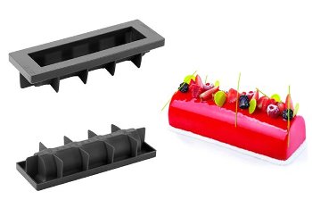 @ Silikon-Matte | -Form | Einzel- | Kuchenform rechteckige halbrunde Form glatt 'Tronchetto'