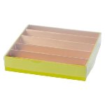 @ Pralinen- | Geschenk-Schachtel quadratisch | viereckig grün + Deckel transparent (für 4 Pralinen)