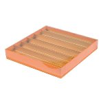 @ Pralinen- | Geschenk-Schachtel quadratisch |viereckig orange + Deckel transparent (für 4 Pralinen)