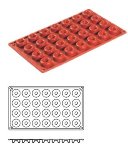 Silikon-Matte | -Form 28 Mini Savarins rund (1/3 GN=17,5x30cm)