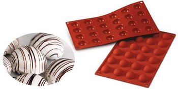 Silikon-Matte | -Form 24 runde Formen | Halbkugeln (1/3GN= 17,5x30cm)
