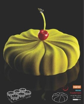 @ Silikon-Matte | -Form | Einzel- | Kuchenform rund mit Relief 'Twister'