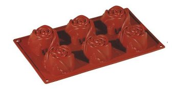 @ Silikon-Matte | -Form 6 Rosenformen (1/3GN= 17,5x30cm)