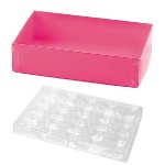 @ Macaron-Schachtel 25-er rechteckig pink | fuchsia 'Acidulees'