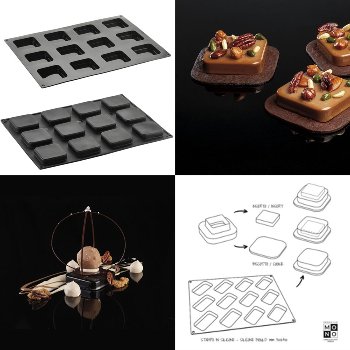 @ Silikon-Matte | -Form Quadrate | Vierecke 'Square' (30x40cm)