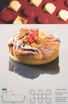 @ Silikon-Matte | -Form | Backmatte gelocht 8 Runde Formen 'Sweet Rose' (60x40cm)