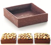 Dessert-Tartelette Schoko Viereck | Carré groß (36 Stk) Butter Mürbteig