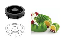 @ Silikon-Matte | -Form | Einzel- | Kuchenform rund mit Relief & Loch 'Royal'