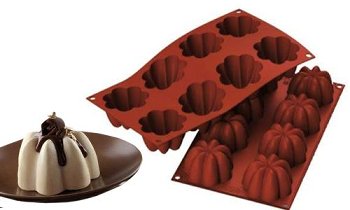 @ Silikon-Matte | -Form 8 runde Formen | Törtchen | Blume 'Charlotte' (1/3GN= 17,5x30cm)