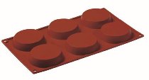 @ Silikon-Matte | -Form 6 runde Formen | Törtchen | Tartelettes | Florentiner (1/3GN= 17,5x30cm)
