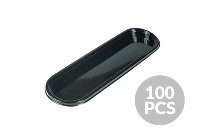 Patisserie-Unterlagen schwarz oval | Eclairs L14xB3,2cm (100 Stk)