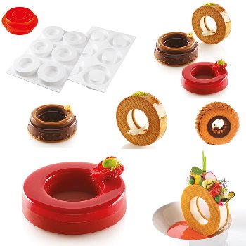 Silikon-Matte | -Form 6 runde Formen 'Ringe '