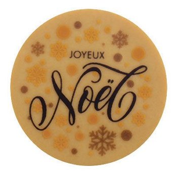 @ Schoko-Dekor Aufleger weiß rund 'Joyeux Noel' (240 Stk)