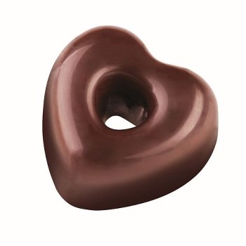 Gießform Praline | Pralinengießform 21 Herzen mit Loch