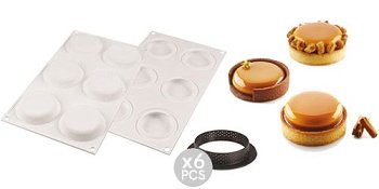 @ Kit Silikon-Matte |-Form 6 runde Formen | Törtchen | Tartelettes | Florentiner 67/15