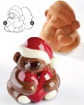 @ Gießform Teddy mit Nikolausmütze (4 Teile für 2 Stk)