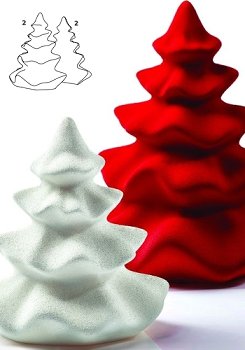 Gießform Weihnachts- | Tannen- | Christbaum 'Tutu' groß (4 Teile für 2 Stk)