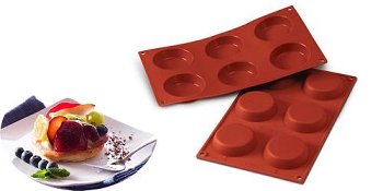 @ Silikon-Matte | -Form 6 runde Formen | Törtchen | Tartelettes | Florentiner (1/3GN= 17,5x30cm)
