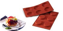 @ Silikon-Matte | -Form 6 runde Formen | Törtchen | Tartelettes | Florentiner (1/3GN= 17,5x30cm)