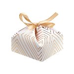 @ Pralinen-Schachtel Victorine 'Blanc et Or' weiß mit goldenen Streifen (für 4 Pralinen)