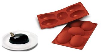 @ Silikon-Matte | -Form 5 ovale Formen | Halbeier (1/3GN= 17,5x30cm)