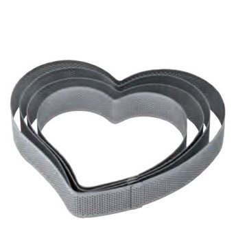 @ Torten- | Tartes- | Dessert-Ring Herz mikrogelocht 180/170/35