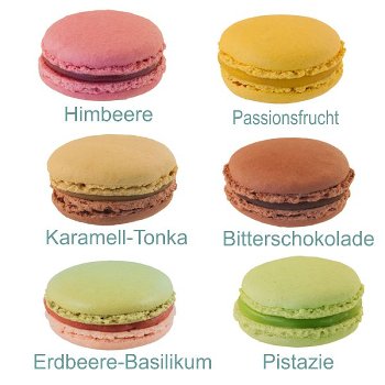 TK-Macarons Sortiment Mix 'PF' 6 Sorten ca.4,5cm / ca.18g (32Stk/Pck - 12Pck/Ukt)