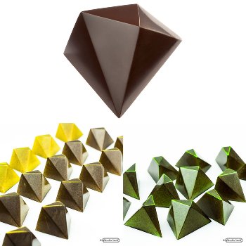 @ Gießform Praline | Pralinengießform 18 asymetrische Formen Design 'Comaschi'