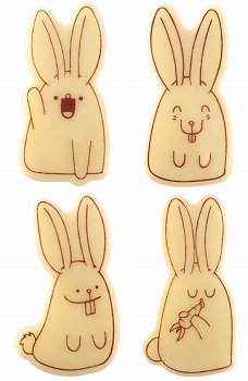 @ Schoko-Dekor Aufleger weiß Hase (140 Stk)