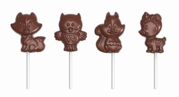 @ Gießform Praline | Pralinengießform für Lutscher | Lolly 4 Tiere | Tierformen