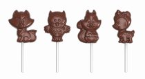 @ Gießform Praline | Pralinengießform für Lutscher | Lolly 4 Tiere | Tierformen