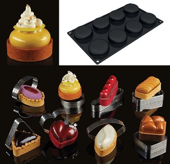 @ Silikon-Matte | -Form 8 runde Formen | Törtchen | Tartelettes (30x17,5cm)