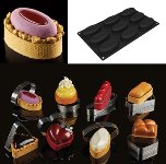 @ Silikon-Matte | -Form 9 ovale Formen | Eclairformen 'Cameo' (30x17,5cm)
