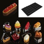 @ Silikon-Matte | -Form 10 ovale Formen | Eclairformen 'Sand' (30x17,5cm)