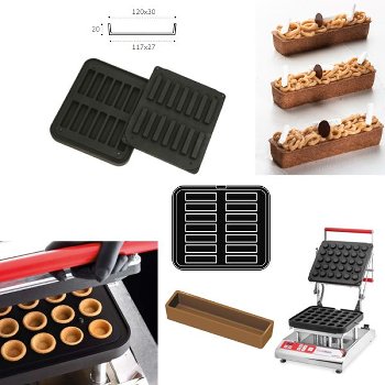 @ Cookmatic Back-Platte Barren | Rechteck glatt 11,7x2,7cm (2 tlg) Ober-& Unterteil