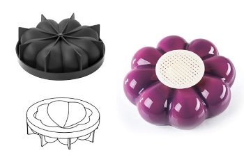 @ Silikon-Matte | -Form | Einzel- | Kuchenform rund Blume 'Mini Bombé'