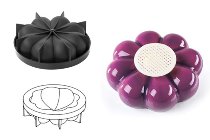 @ Silikon-Matte | -Form | Einzel- | Kuchenform rund Blume 'Mini Bombé'