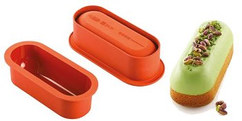 Silikon-Matte | -Form | Einzel- | Kuchenform oval | Eclairform glatt