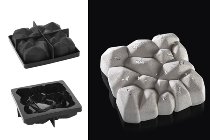 @ Silikon-Matte | -Form | Einzel- | Kuchenform quadratisch | viereckig mit Relief 'Ametista'