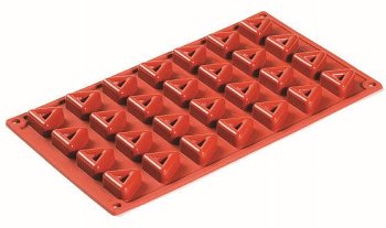 @ Silikon-Matte | -Form 28 Mikro Savarins dreieckig (1/3 GN=17,5x30cm)