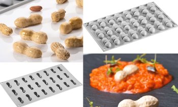 Silikon-Matte | -Form 24 Erdnuss-Formen | Erdnüsse 'Peanut' (30x17,5cm)