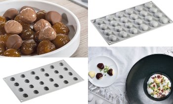 @ Silikon-Matte | -Form 24 Maronen | Kastanien 'Chestnut' (30x17,5cm)