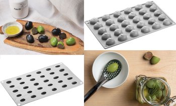 Silikon-Matte | -Form 30 Oliven 'Olive' (30x17,5cm)