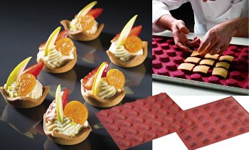 @ Silikon-Matte | -Form | Backmatte gelocht 30 Runde Formen Mini 'Rotondo' (30x40cm)