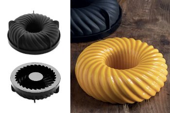 @ Silikon-Matte | -Form | Einzel- | Kuchenform rund mit Relief & Loch 'Cyclone'