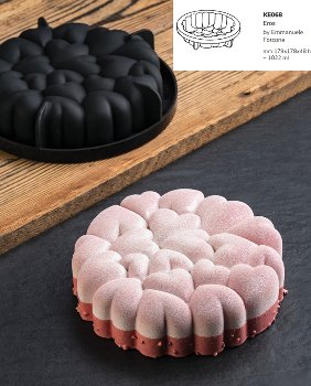 @ Silikon-Matte | -Form | Einzel- | Kuchenform rund mit Herz-Relief 'Eros'