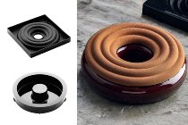 @ Kit Silikon-Matte | -Form | Einzel- | Kuchenform rund mit Relief & Loch 'Hula' Ober-& Unterteil